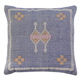 SAFAVIEH Home Collection Petrea 18-inch Boho Blue Decorative Accent Pillow PLS9700A-1818, 1'6" x 1'6" Square