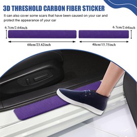 QZTYTY 4PCS Car Door Sill Protector, Car Door Edge Guards, 3D Carbon Fiber Auto Door Entry Edge Guard Protection Trim, Anti-Scratch Car Door Threshold Strips Car Accessories for Vehicles (3D Purple)