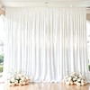 White Satin Backdrop Curtains 2 Panels - Glitter Photo Drapes