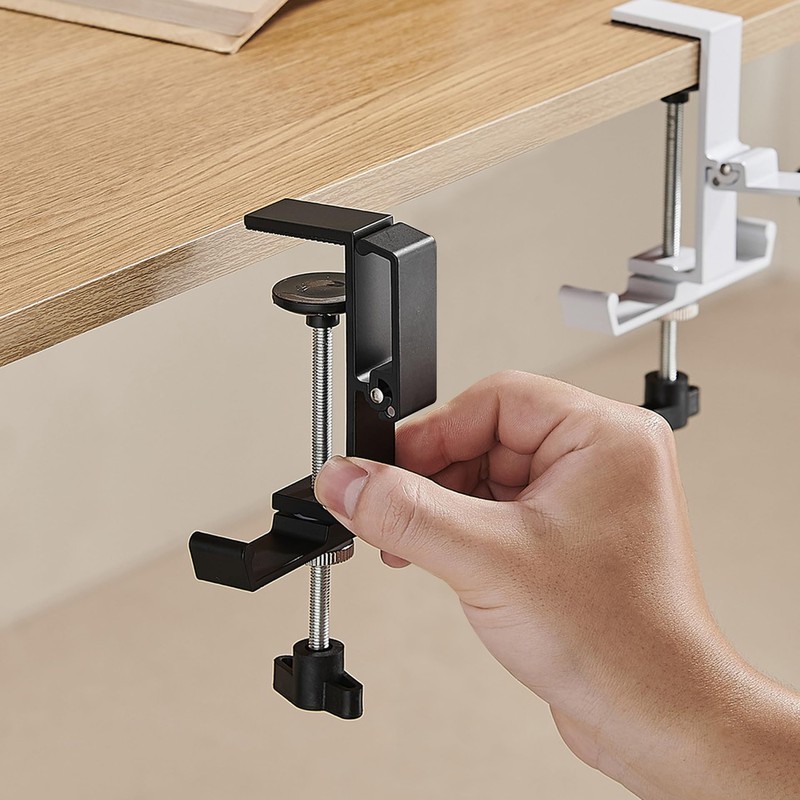Heavyrain Desk Edge Hook Hanger, No Drilling Headphone Holder with