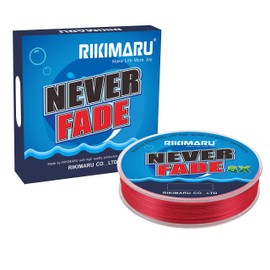 Rikimaru Never Fade 8X Braided Fishing Line 10-80LB 150-600Yds (300yds-Red, 25LB-0.20mm(8 Strands))