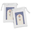 Ambesonne Lantern Fabric Pouch Set of 2, Old Stlye Celebration