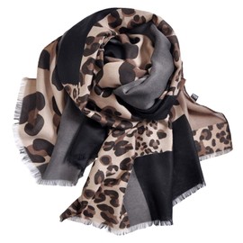HDGSAFD 1 Piece Leopard Print Vintage Scarf Cotton Linen Scarf Women Scarf Warm Scarf Clothing Accessories, khaki