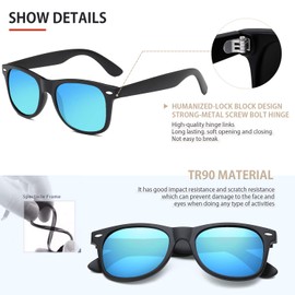 FEIDUSUN Sunglasses Men Polarized Sunglasses for Mens and Womens,Black Retro Sun Glasses Driving Fishing UV Protection