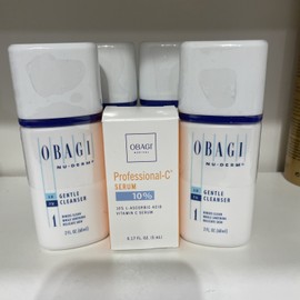 OBAGI Nu-Derm x 4 Gentle cleanser  NEW SEALTotal 8 oz  ( GIFT SERUM 10 % )