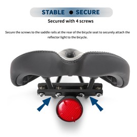 IJYHZKE 2 in 1 Bike Seat Bow Reflector Light Hidden Mount Protective Shell Cover for AirTag, Bike Saddle Rails Anti-Theft Reflector Mounts Tracker Holder