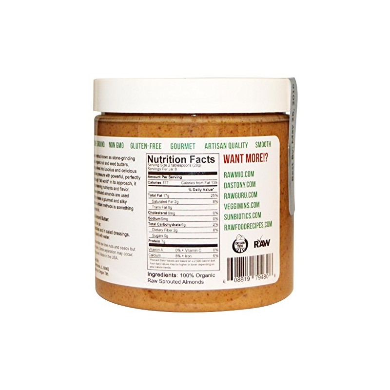DASTONY Organic Sprouted Almond Butter, 8 OZ