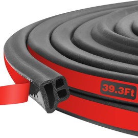 Storystore Car Door Weather Stripping, Universal Self Adhesive Window Door Engine Cover Seal Windshield Rubber Seal for Car, Truck, SUV, Hoods, Trunks, Windows (39.3 Feet Long)