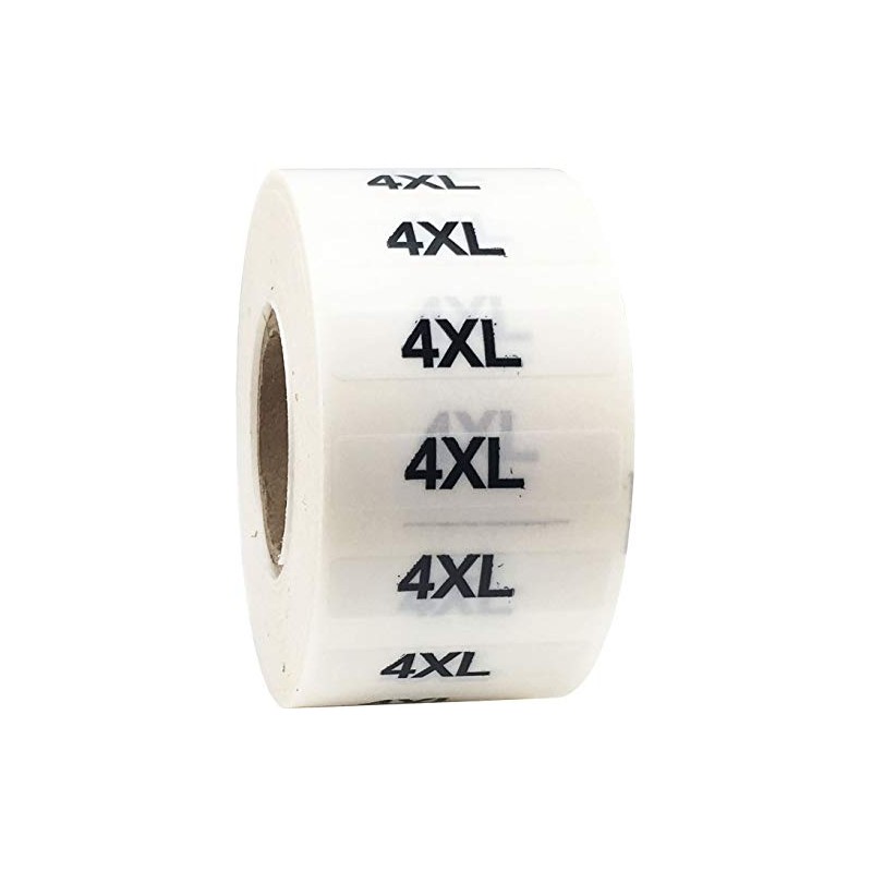 Clear 4XL Clothing Size Strip Stickers | 32 mm x