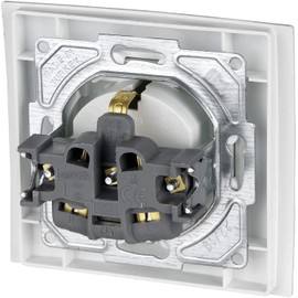 Flush-Mounted Socket, Cover, Plug-In Terminal, All-in-One, Series M1 Pure White