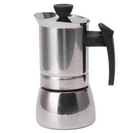 Moka Maker Pot Insulated Handle 304 Stainless Steel Portable Italian Coffee Maker for Home Travel 4 Cups 200ml