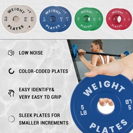 Red 1.25 LB Pairs Change Plates Set 2-inch Fractional Weight Plates for Beginners,1.25-10 lbs Pairs 17.5 lbs 37.5 lbs Plate Set Rubber Coating & Steel Core