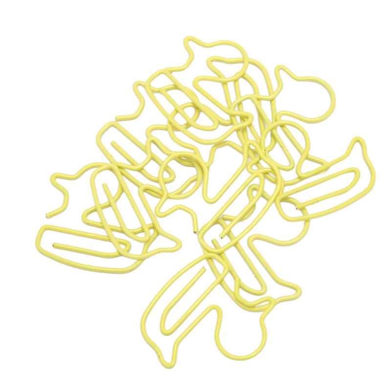 100Pcs Paper Clips Yellow Duck Shape Lightweight Portable Electroplating Process