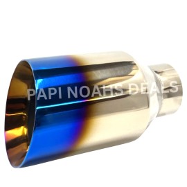 PAPI NOAHS DEALS Blue Flame 5" Outlet - 3" Inlet - 9" Long Exhaust Pipe Muffler Tip Blue Burned