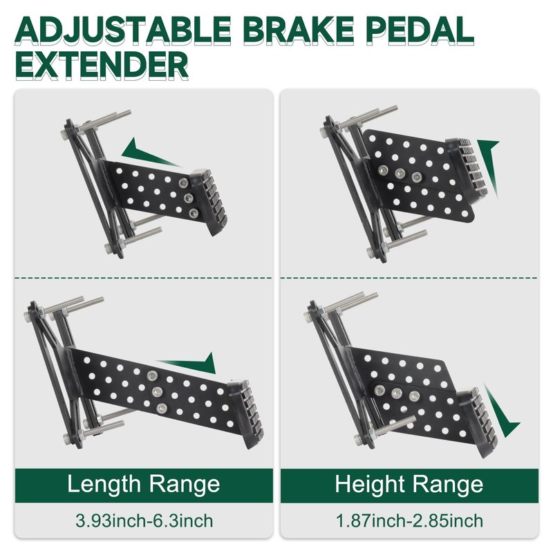 HUGEBO Gas and Brake Pedal Extenders,Universal Anti Slip Accelerator Pedal