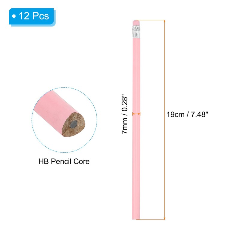 PATIKIL Round Pencils, 12 Pack Triangle HB Graphite Pencil Woodcase