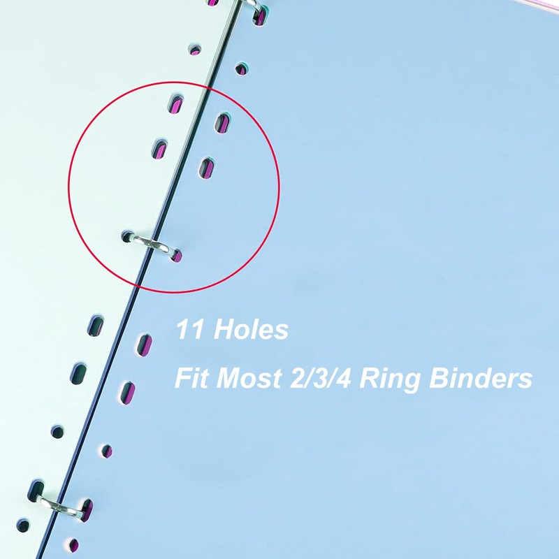 10 Part Folder Dividers A4, Coloured Multi Hole Card Folder