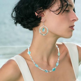 FASHEWELRY 1 Box Crystal Ocean Glass Beads Sea Animal Fish Shell Conch Beach Beads Turquoise Bohemia Seed Bead Bulk for DIY Bracelets Necklace Jewelry Making Beading Kits Supplies