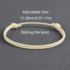Anjiucc 12 Pcs Wax Rope Bracelet Cord Adjustable Knotted Handmade Craft Choker Nylon Bracelet, 5.9-11 Inches（Style 2）
