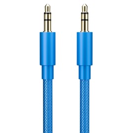 pluX 1M Aux Cable Braided Stereo 3.5mm Audio Cable,Mini Jack Male to Male Audio Cable,Nylon Braided Aux Lead Auxiliary for Car,Smartphone,Home Stereo,Laptop and More(3.3ft Long)