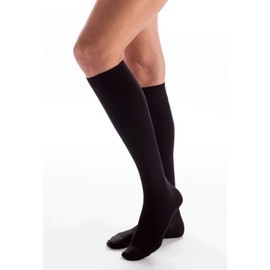 Carolon Health Support Medical Knee High Stockings – Over The Knee Compression Sock - Class I 15-20 mmHg, Closed Toe – 2 Pairs (Black, G Regular)