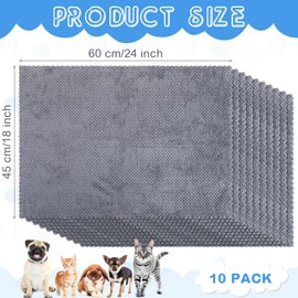 10 Pcs Waterproof Guinea Pig Pee Pad Guinea Pig Cat Dog Blankets Hamster Cage Liners Cage Accessories Coral Fleece Small Animals Blankets Bedding Mats Sleep Mat Pad Cover(Gray, 18 x 24 Inch)