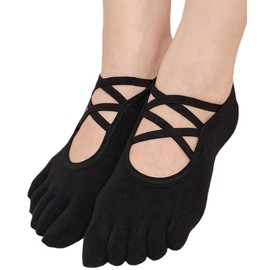 FITnadi Pilates Socks, Yoga Socks, Attractive Legs and Stability, Yoga Socks, 5 Toes, Non-Slip, Women's