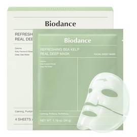 BIODANCE Mascarilla refrescante de algas marinas profundas, máscara de hidrogel durante la noche, calmante, control de aceite y sebo, cuidado de manch