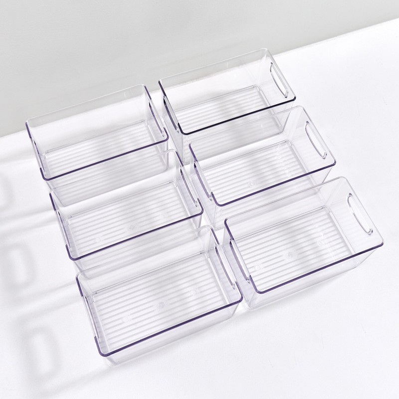 iDesign Plastic Organizer Kitchen Storage Bin Set, Clear