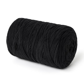 NOTIONSLAND Chunky Chenille Knitting Crochet Yarn (Black, 300g)
