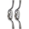 2X Polished Chrome Cleat Hooks - 75mm Metal Blind/Curtain Wall