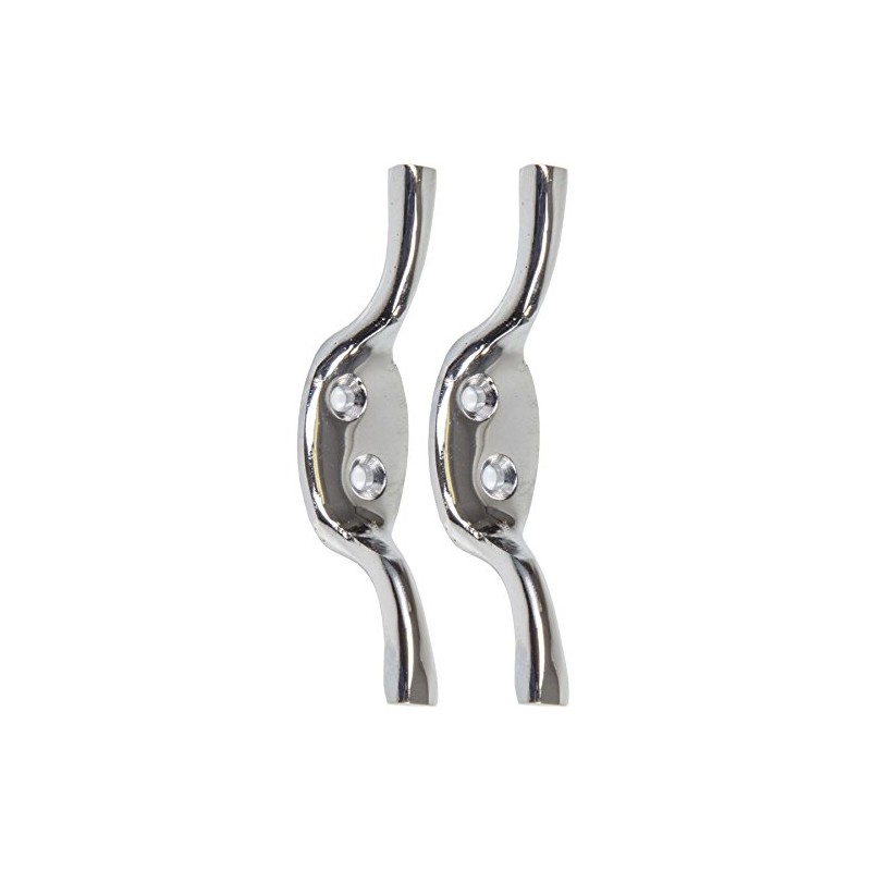 2X Polished Chrome Cleat Hooks - 75mm Metal Blind/Curtain Wall
