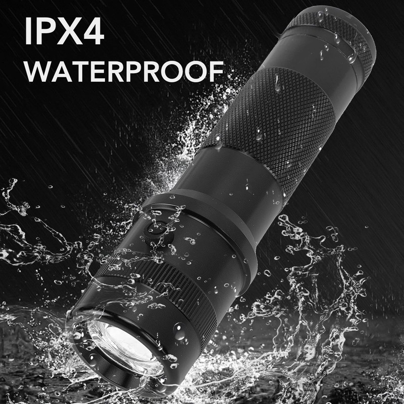 Asixxsix Multicolor LED Flashlight, 10 Colors RGB Flashlight IPX4 Waterproof
