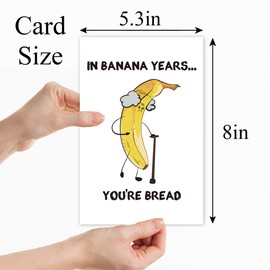 Kalamiao Funny Banana Bread Birthday Card for Men Husband Boyfriend, Humorous Birthday Card for Brother Friend, Bday Decorations Gifts Cards