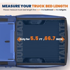 KUIPERAUTO 5.5 FT Roll-Up Soft Vinyl Truck Bed Tonneau Cover Fleetside Compatible for 2022-2025 Toyota Tundra Crew Max Bed