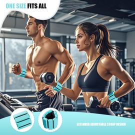 Wrist & Ankle Weights for Women Men Set of 2 (1lb Each), Adjustable Strength Training Arm Leg Wrist Ankle Weights Bands for Yoga Running Swimming Lifting Pilates Home Gym Fitness Workout, Green