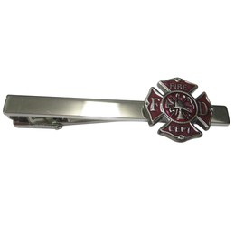 Kiola Designs Fire Fighter Emblem Square Tie Clip