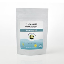 PhytoSmart Omega-3 Krumble DHA for Pets, in 20 Grams Trial Size. Pure Un-extracted Marine Micro-Algae Providing Pets Total Body Support with Whole Food Essential Fatty Acids.