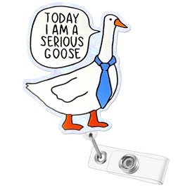 Funny Goose Nurse Badge Reel, Cute Work Badge Holder with Retractable Clip, Badge Reel Nursing Student RN LPN CNA MA Medical Doctor Nurse Day Gifts