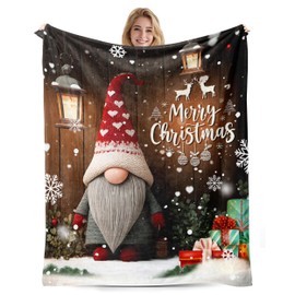 PUYTG Premium Christmas Gnome Blanket, Ultra Soft Warm Christmas Blanket Gifts for Couch, Sofa, Bedroom 50x60 inches (Red small1-Christmas Blanket)