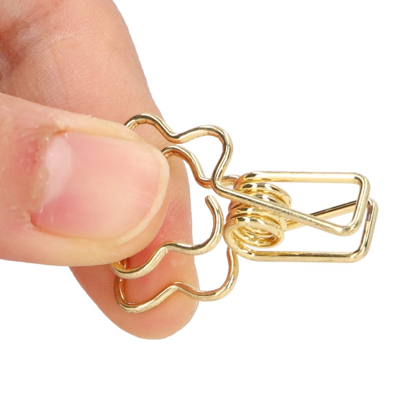 100pcs Binder Clips Gold Silver Flower Shape Metal Hollowed Long