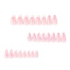 24 Pcs Almond Press on Nails Pink Fake Nails White