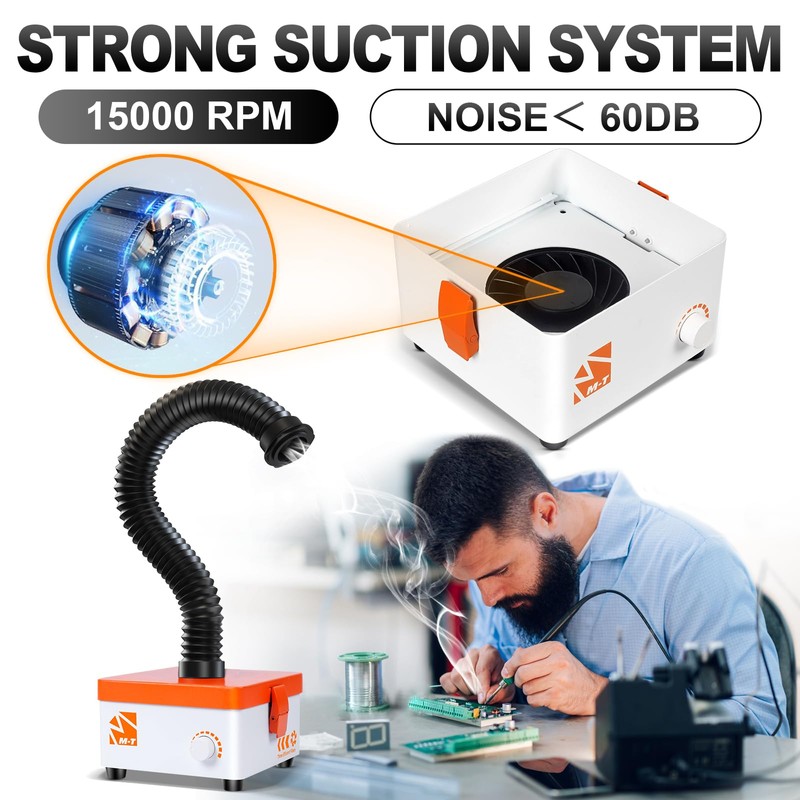 M-T Solder Fume Extractor, 80W 168m³/h Soldering Fume Extractor Smoke