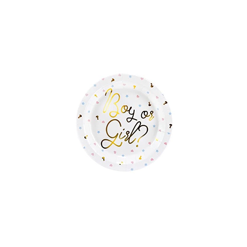 PartyDeco- Conf. 6 Paper Plates 23 cm with Boy or