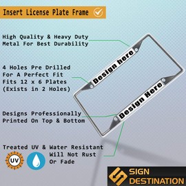 Sign Destination Metal Insert License Plate Frame Jack Russell Terrier Dogs Weatherproof Car Accessories Chrome 4 Holes Solid Insert 1 Frame