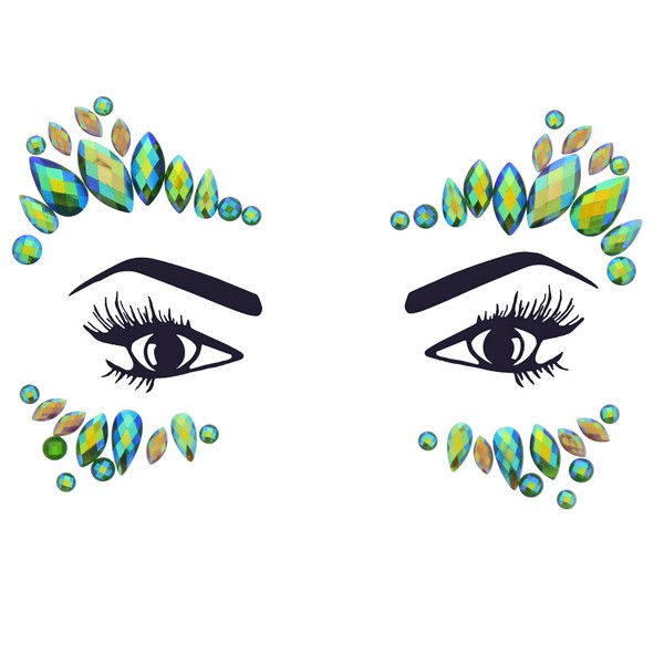 Zac's Alter Ego Crystal Stone Face Gems/Jewels - Summer Festival