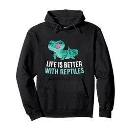 Life Is Better With Reptiles Bearded Dragon Lizards Reptiles Pullover Hoodie