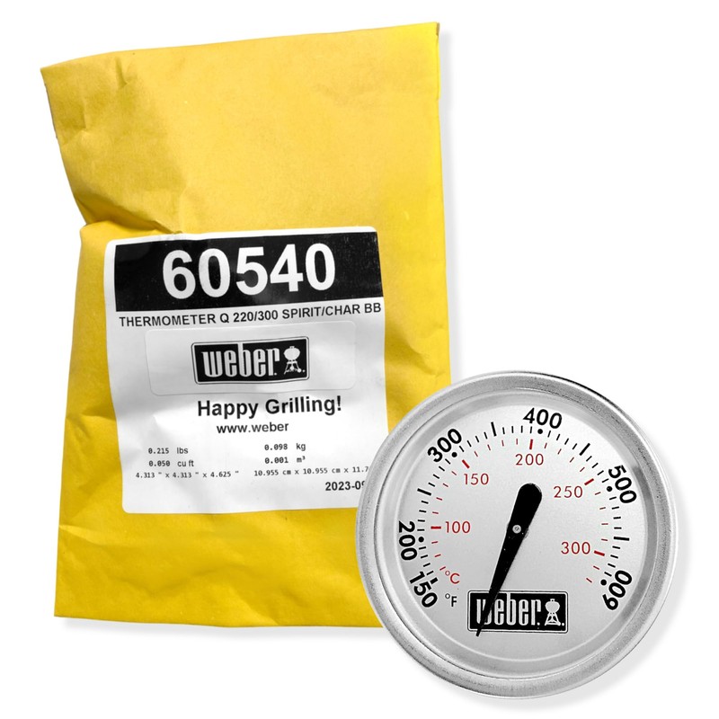 Weber 60540 Charcoal, Spirit, Q Grill Replacement Thermometer, 1-1316 Diameter
