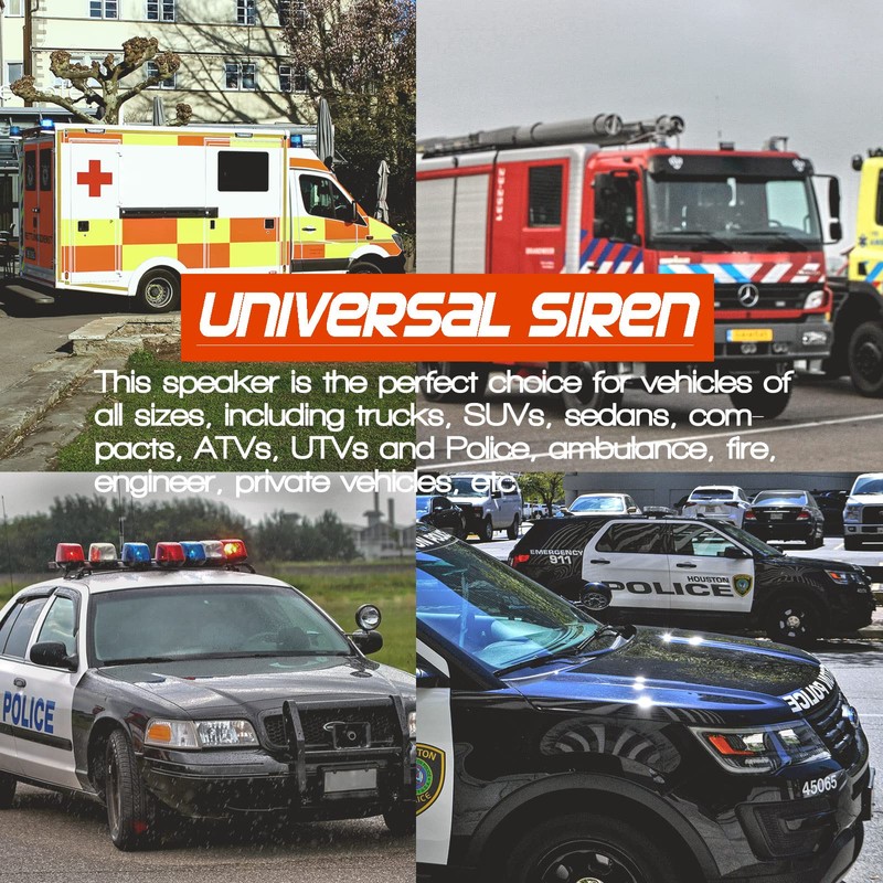 12V 400W 9 Tones Warning Emergency Siren PA System [Slim