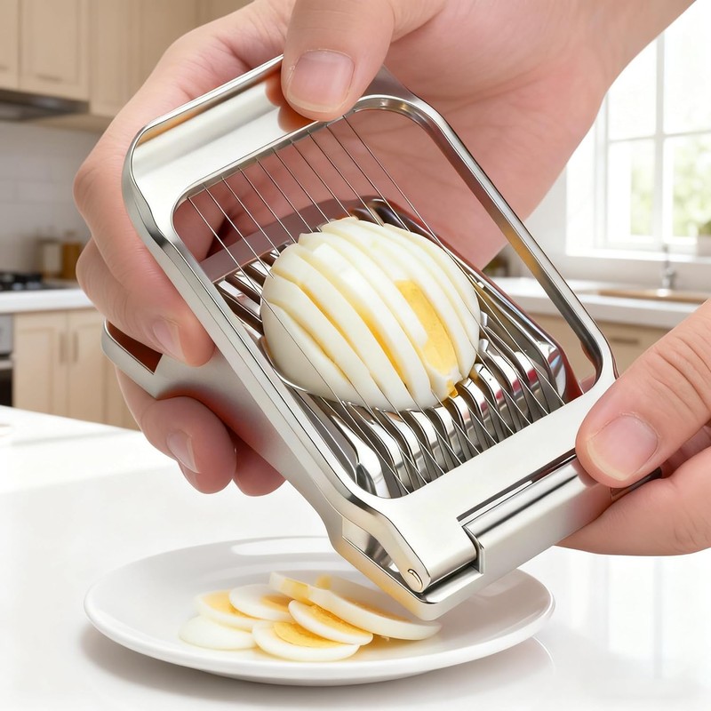Stainless Steel Egg Slicer, Professional Egg Separator, Dishwasher Safe, Robust,
